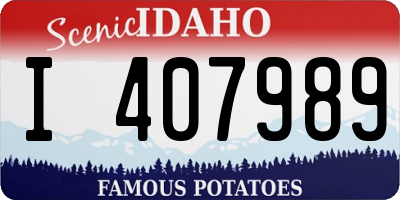 ID license plate I407989
