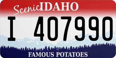 ID license plate I407990