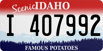 ID license plate I407992
