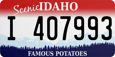ID license plate I407993