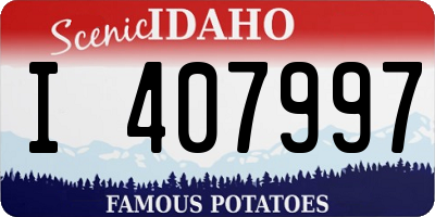 ID license plate I407997