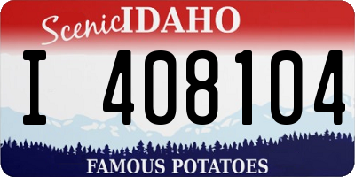 ID license plate I408104