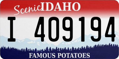 ID license plate I409194