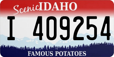 ID license plate I409254