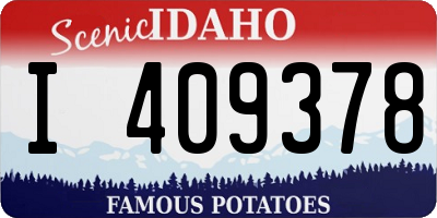 ID license plate I409378