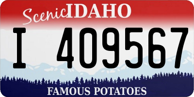 ID license plate I409567