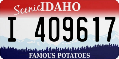 ID license plate I409617