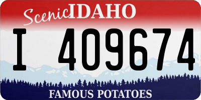 ID license plate I409674