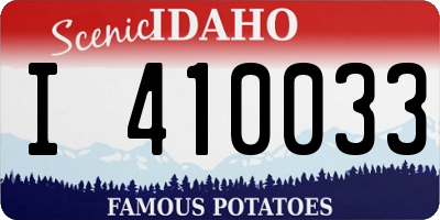 ID license plate I410033