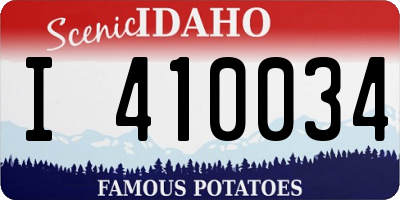 ID license plate I410034