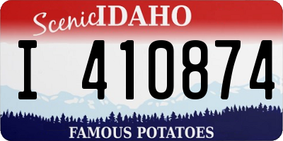 ID license plate I410874