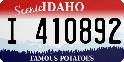 ID license plate I410892