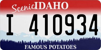 ID license plate I410934
