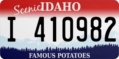 ID license plate I410982
