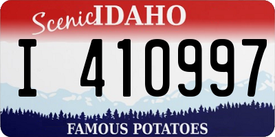 ID license plate I410997