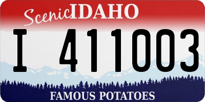 ID license plate I411003