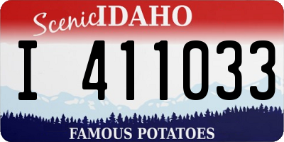 ID license plate I411033