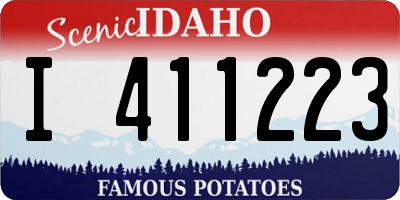 ID license plate I411223