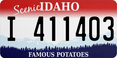 ID license plate I411403
