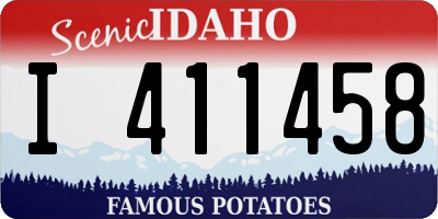 ID license plate I411458