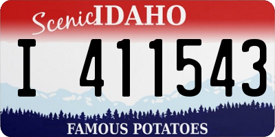 ID license plate I411543