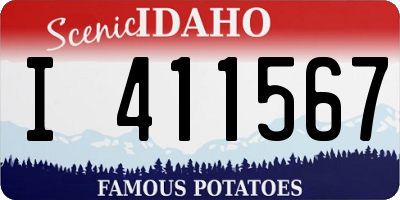 ID license plate I411567