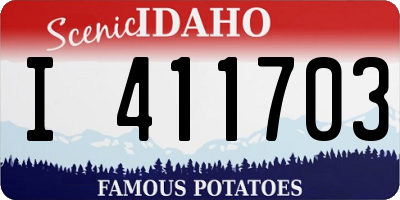ID license plate I411703