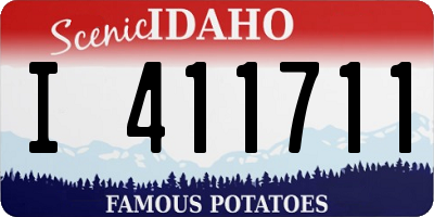 ID license plate I411711