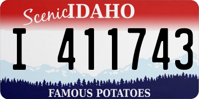 ID license plate I411743