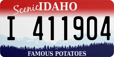 ID license plate I411904