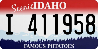ID license plate I411958
