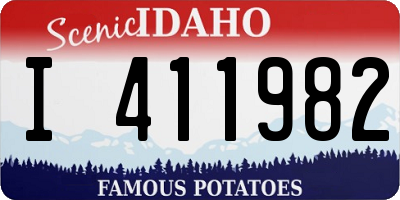 ID license plate I411982