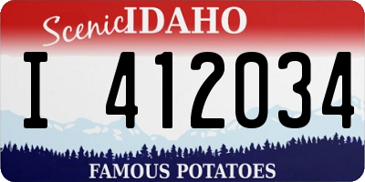 ID license plate I412034