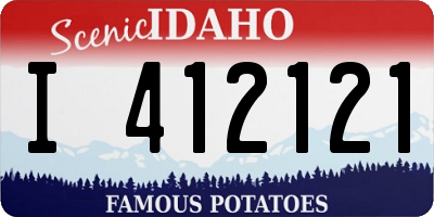 ID license plate I412121