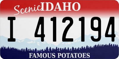 ID license plate I412194