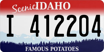 ID license plate I412204