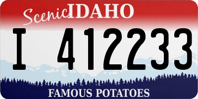 ID license plate I412233