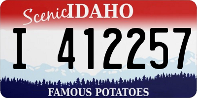 ID license plate I412257