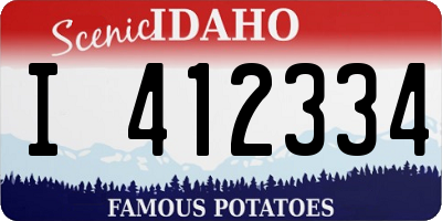 ID license plate I412334