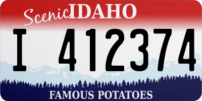 ID license plate I412374