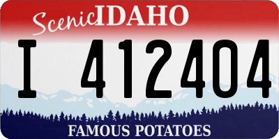 ID license plate I412404