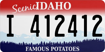 ID license plate I412412