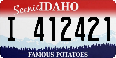ID license plate I412421