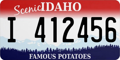 ID license plate I412456