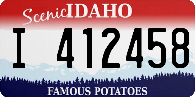 ID license plate I412458
