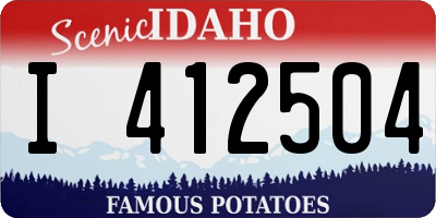 ID license plate I412504