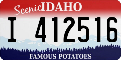 ID license plate I412516