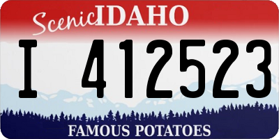 ID license plate I412523