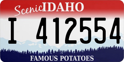 ID license plate I412554