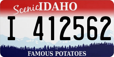 ID license plate I412562